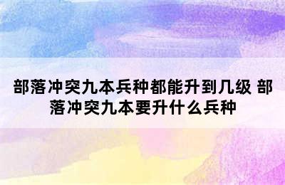 部落冲突九本兵种都能升到几级 部落冲突九本要升什么兵种